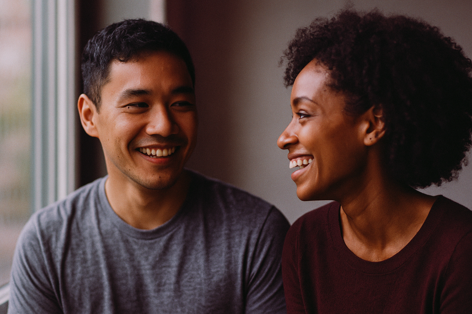 User engaging in a virtual conversation scenario