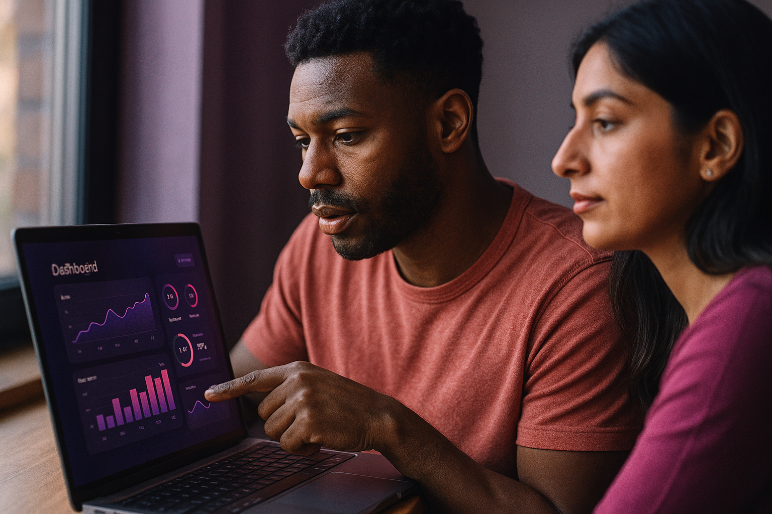 Dashboard showing user progress and analytics