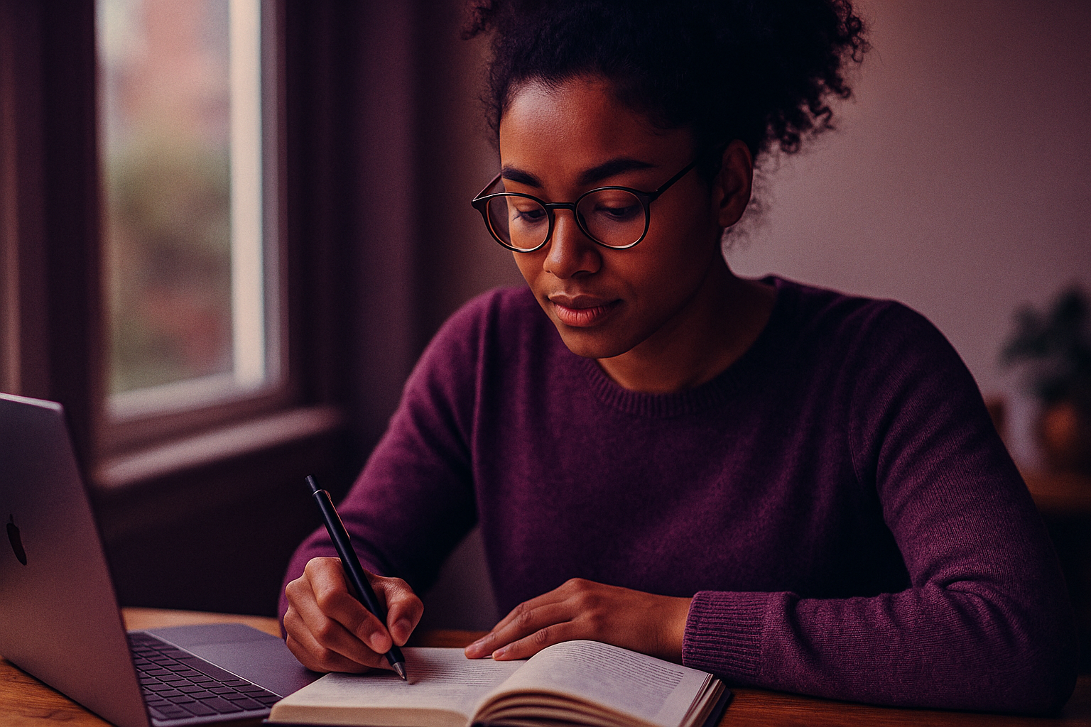 A person engaging in self-paced learning