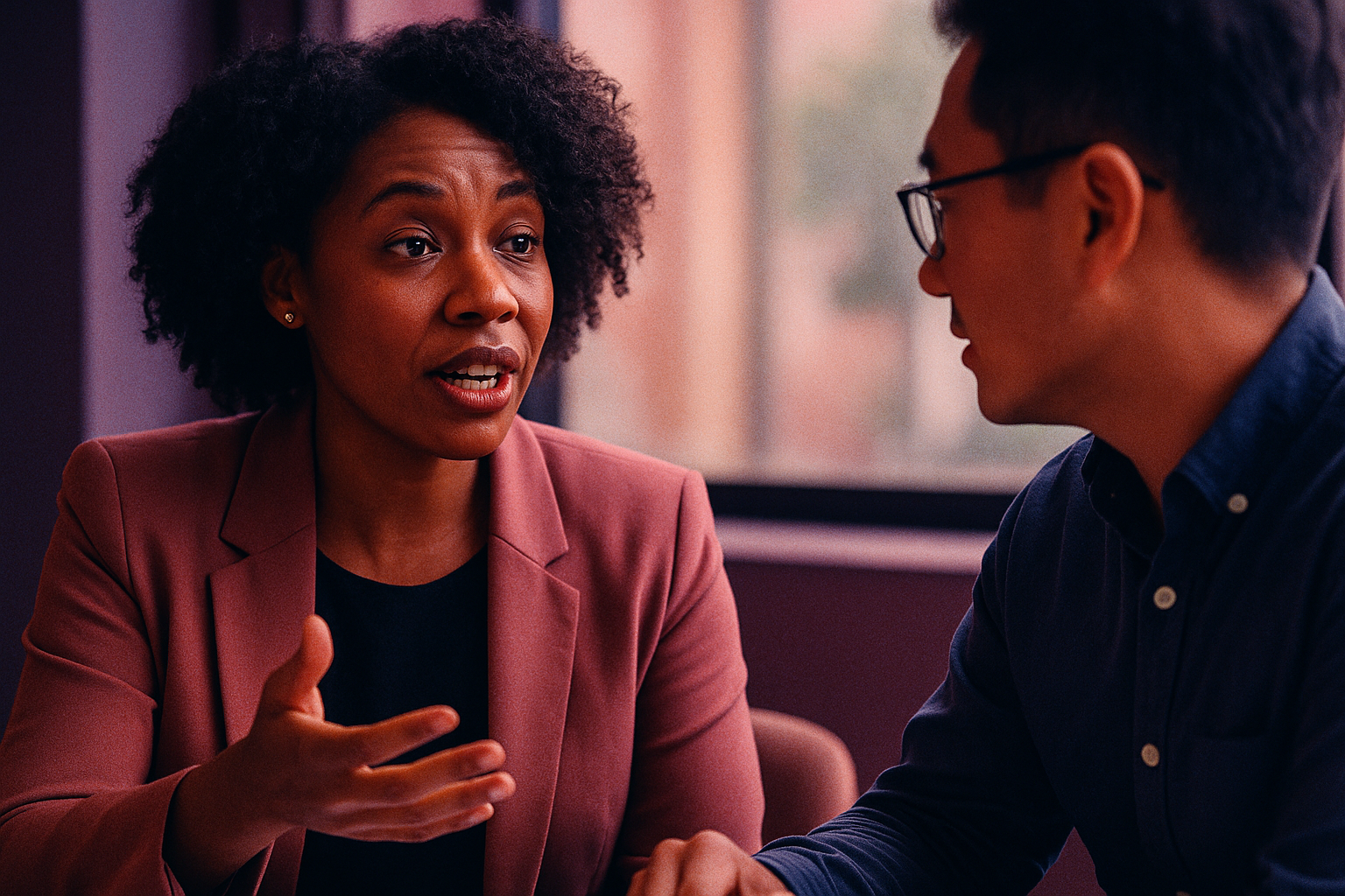 Salesperson presenting to a client