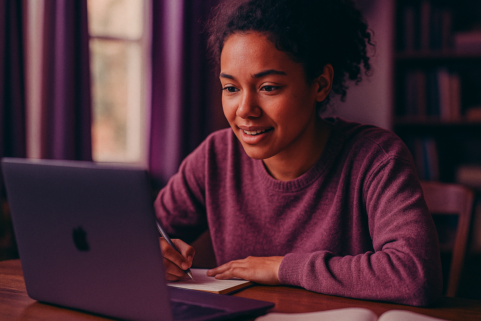 Student participating in a virtual class