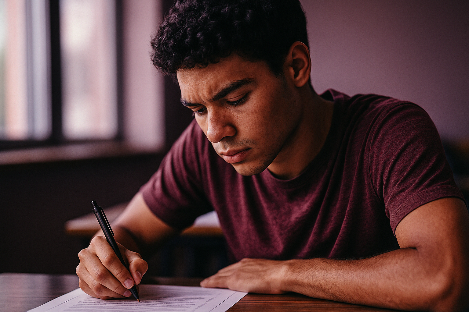 Student taking a practice test