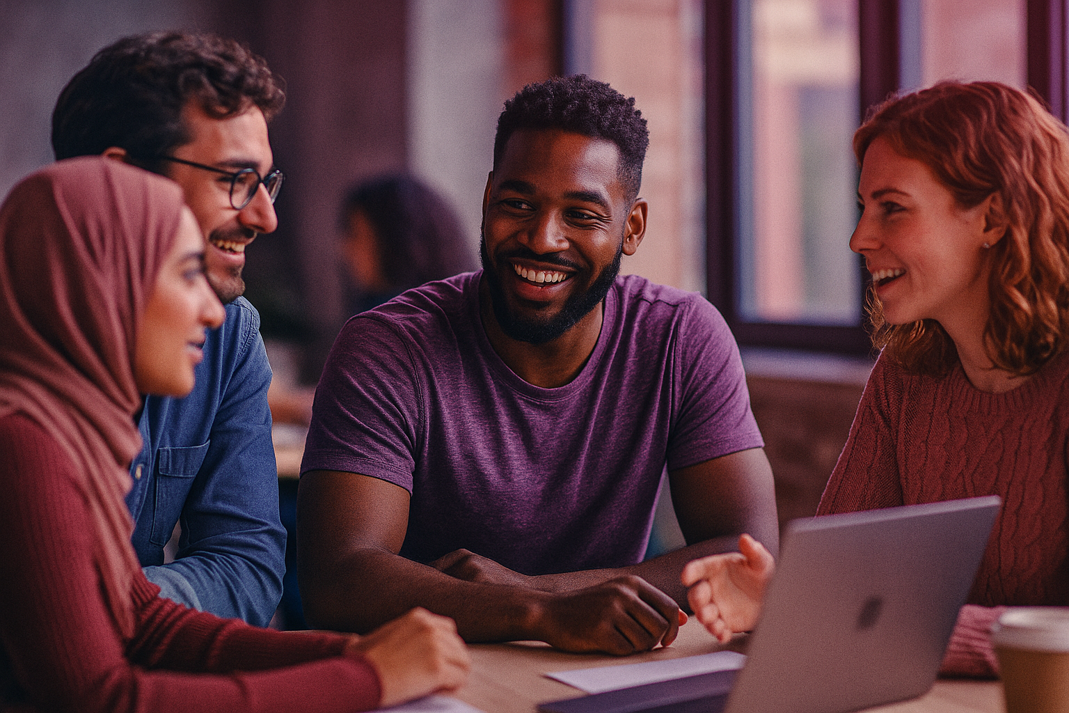 Team members collaborating and communicating effectively