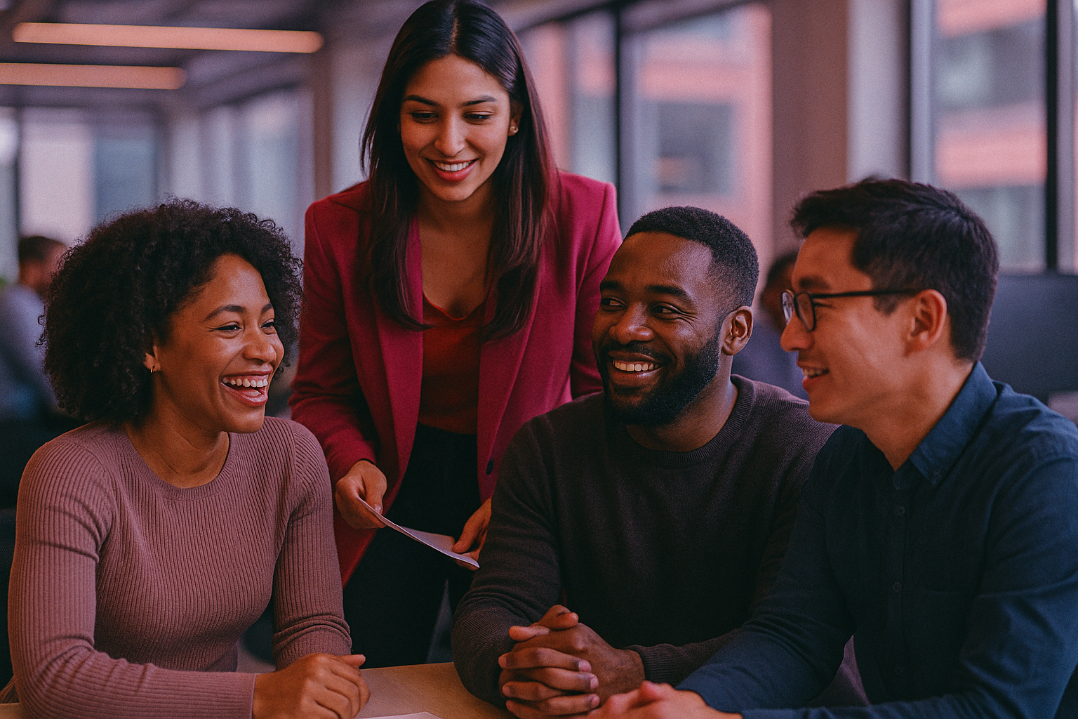 Professionals from various departments collaborating